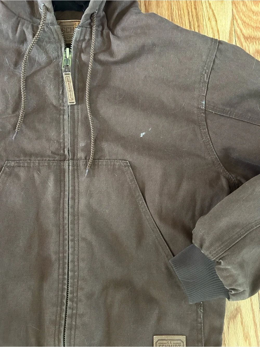 Brown Hooded Workwear Jacket - Picture 4 of 9